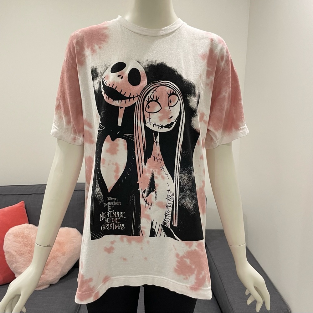 DISNEY Tim Burton's The Nightmare Before Christmas Tie Dye T-Shirt Size Small